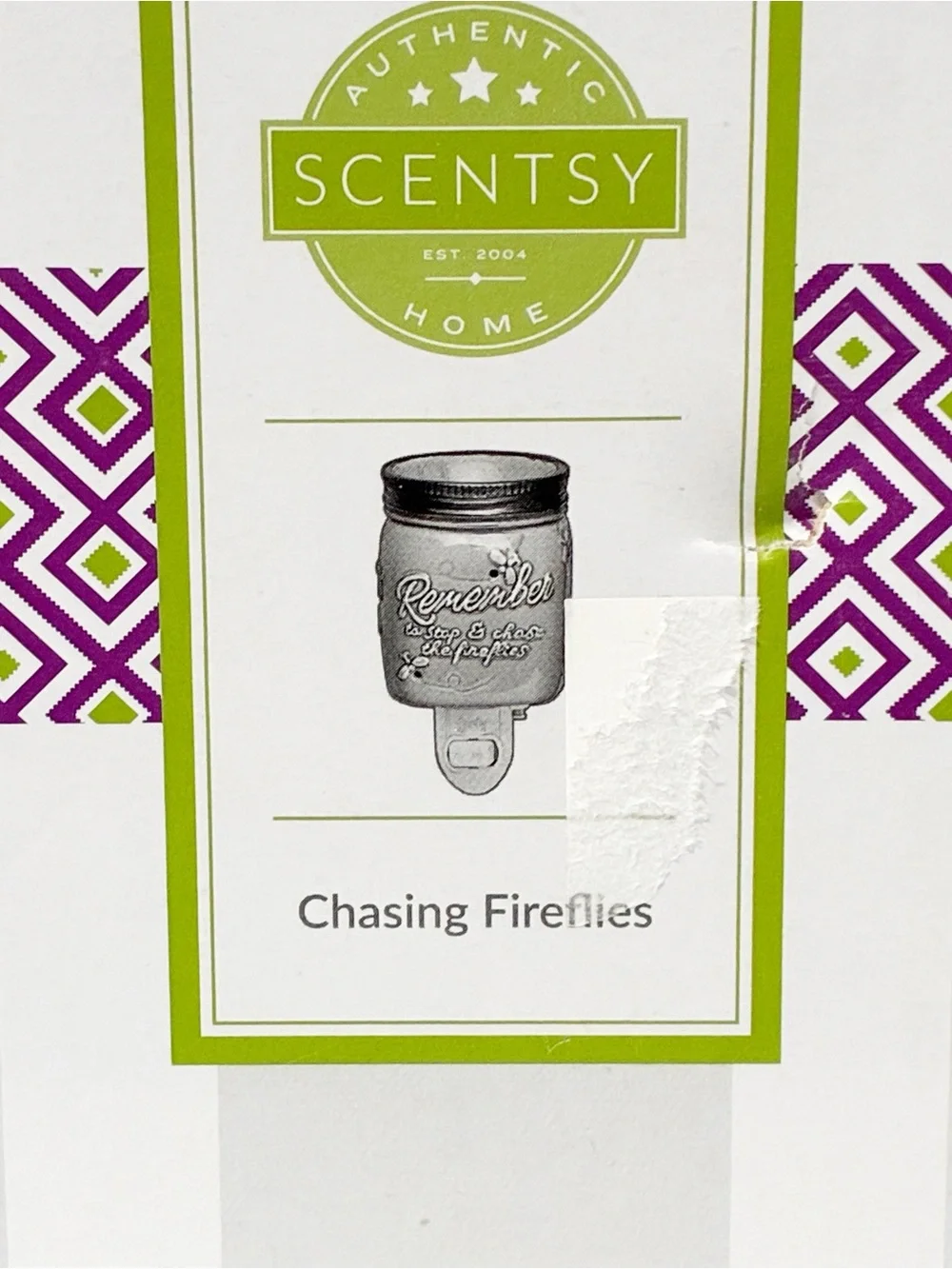 SCENTSY Nightlight Wall Plug-in Wax Mini Warmer CHASING FIREFLIES Teal Jar NEW
